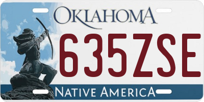 OK license plate 635ZSE