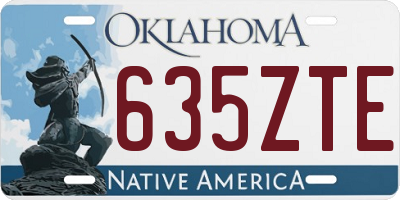OK license plate 635ZTE