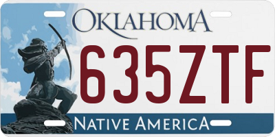 OK license plate 635ZTF
