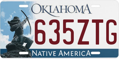 OK license plate 635ZTG