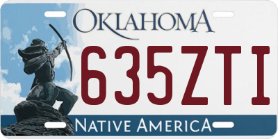 OK license plate 635ZTI