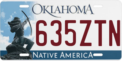 OK license plate 635ZTN