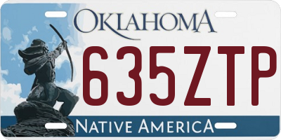 OK license plate 635ZTP