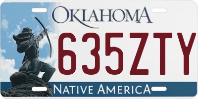 OK license plate 635ZTY