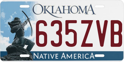 OK license plate 635ZVB