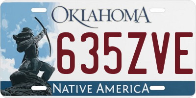 OK license plate 635ZVE