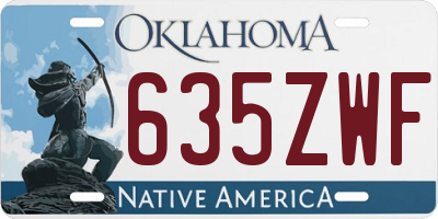 OK license plate 635ZWF
