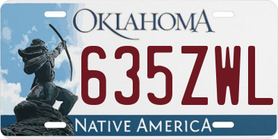 OK license plate 635ZWL