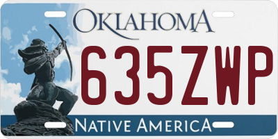 OK license plate 635ZWP
