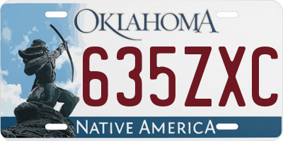 OK license plate 635ZXC