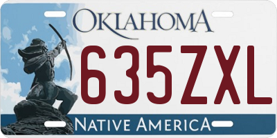 OK license plate 635ZXL