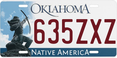 OK license plate 635ZXZ
