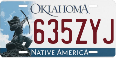 OK license plate 635ZYJ