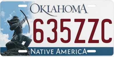 OK license plate 635ZZC