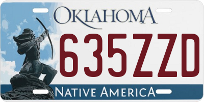 OK license plate 635ZZD