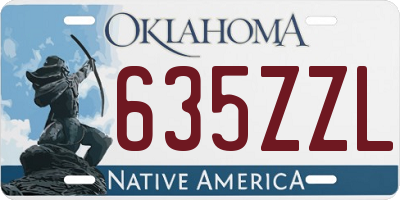 OK license plate 635ZZL