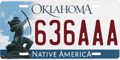 OK license plate 636AAA