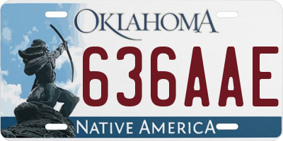 OK license plate 636AAE