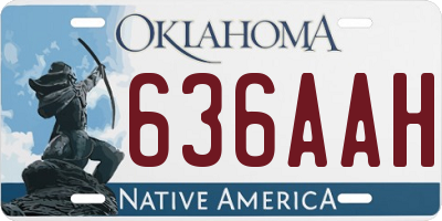 OK license plate 636AAH