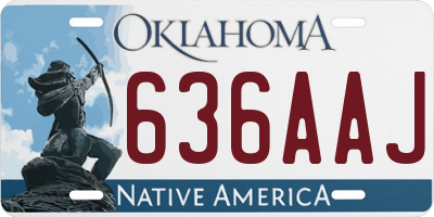 OK license plate 636AAJ