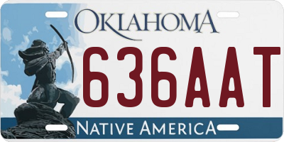 OK license plate 636AAT