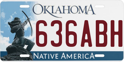 OK license plate 636ABH