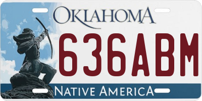 OK license plate 636ABM
