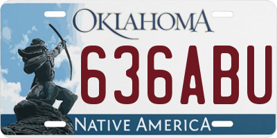 OK license plate 636ABU
