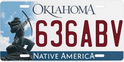 OK license plate 636ABV