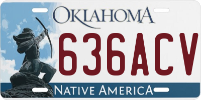 OK license plate 636ACV