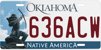 OK license plate 636ACW