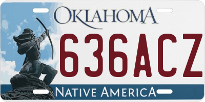 OK license plate 636ACZ