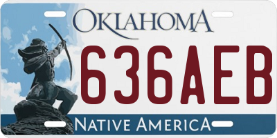 OK license plate 636AEB