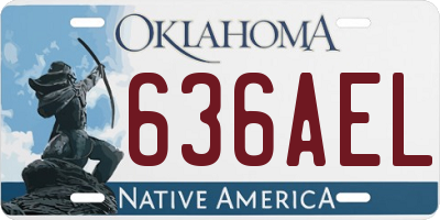OK license plate 636AEL