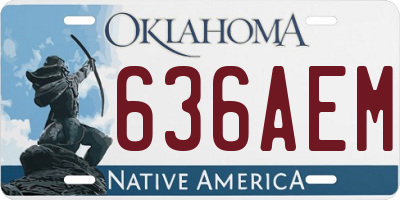 OK license plate 636AEM