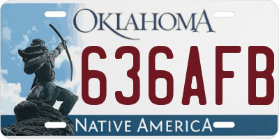 OK license plate 636AFB
