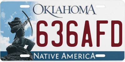OK license plate 636AFD