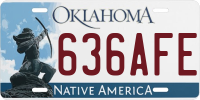 OK license plate 636AFE