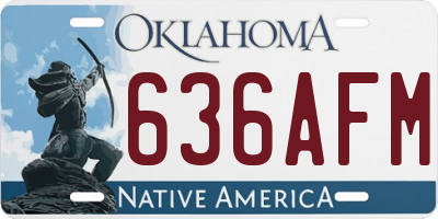 OK license plate 636AFM