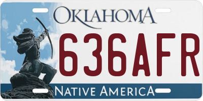 OK license plate 636AFR