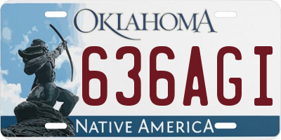 OK license plate 636AGI