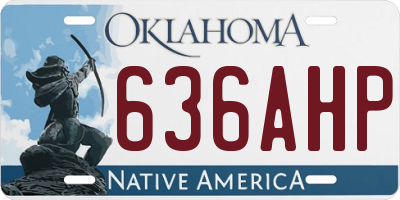 OK license plate 636AHP
