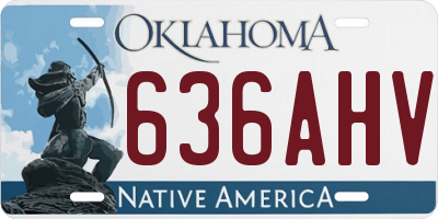 OK license plate 636AHV