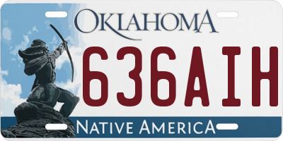 OK license plate 636AIH