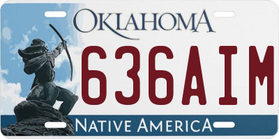 OK license plate 636AIM