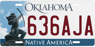OK license plate 636AJA