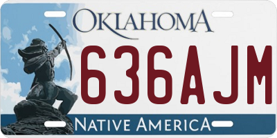 OK license plate 636AJM