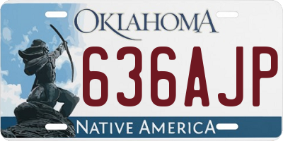 OK license plate 636AJP