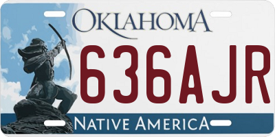 OK license plate 636AJR