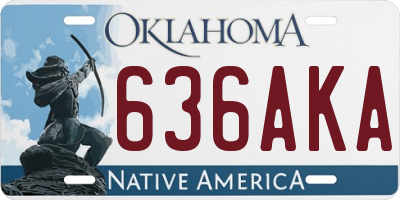 OK license plate 636AKA